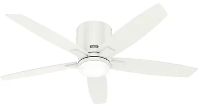 Image de Ventilateur de plafond avec éclairage LED et télécommande Valencia Blanc 132 cm