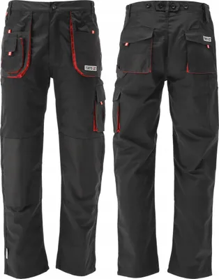Obrázek produktu pro Yato YT-8026, Kalhoty, Jakékoliv pohlaví, Černá, Červená, M, 9 kapsy/kapes, Bavlna, Polyester