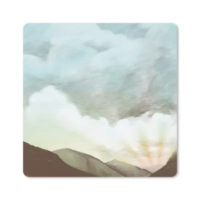 Produktbild von MuchoWow® Mauspad Mousepad Himmel - Berg - Farben 30x30 cm - Mousepads - Maus Mat - Pad - Mausunterlage - Gaming
