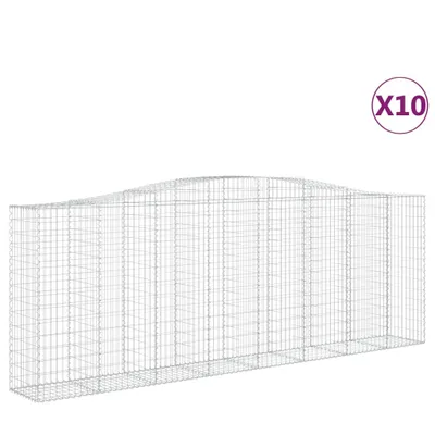 Obrázok produktu pre vidaXL Gabiony s vysokým oblúkom 10 ks 400x50x140/160cm Pozinkované železo