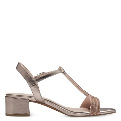 Produktbild von MARCO TOZZI Damen Sandalette T-Steg Blockabsatz Glitzersteine 2-28233-42, Größe:38 EU, Farbe:Rosa