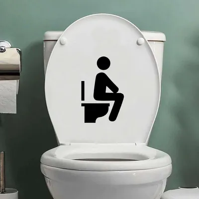Produktbild von Toilettenaufkleber - Aufkleber - Türaufkleber - Badezimmeraufkleber - Wandaufkleber - Aufkleber - Selbstklebend - Toilettenaufkleber - WC - WC-Aufkleber
