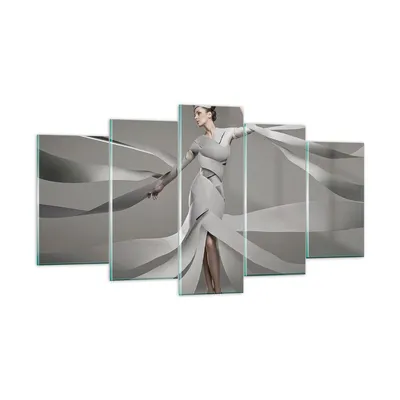 Produktbild von Bilder auf glas - Frau Modell Streifen Emotionen - 160x85cm - Glasbilder - Wandbilder - Kunstdruck - zum Aufhängen bereit - Wanddekoration aus Glas - Glas Bilder - Wandbild auf Glas - GEA160x85-2612