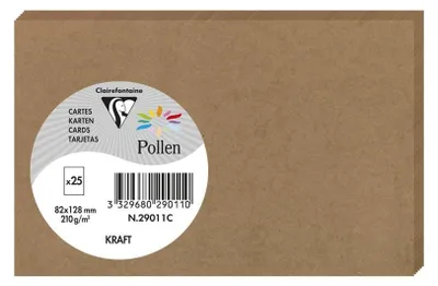 Image de Pollen by Clairefontaine Carte-lettre Kraft 82 x 128 mm 25 cartes