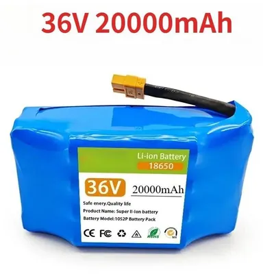 Immagine prodotto di Batteria per monopattini auto-bilanciati e hoverboard - Batteria agli ioni di litio 36V 18650 - 20000 mAh - 10S2P - Batteria di ricambio per monociclo elettrico