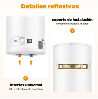 Immagine prodotto di Scaldabagno elettrico - 50 litri - 2000W - Acciaio inossidabile - Per acqua calda sanitaria