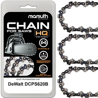 Produktbild von 3x Sägekette 20cm 1,1mm 3/8" 34TG für DeWalt DCPS620B