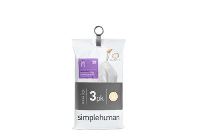 Produktbild von simplehuman Passgenaue Müllbeutel 3 x 20 Pack (60 Beutel), Code Q, 50-65 Liter; CW0264