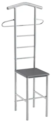 Produktbild von Herrendiener 2er-Set JIVO Kleiderständer Garderobenständer, Metall alufarben und MDF in grau