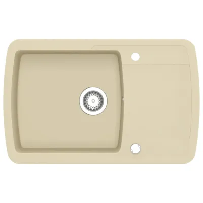 Image de vidaXL Évier en granit simple bassin beige