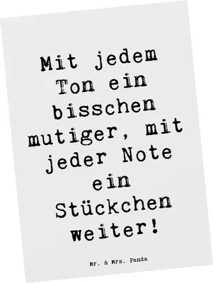 Produktbild von Mr. & Mrs. Panda Grußkarte Spruch Ein neues Musikinstrument lernen - Weiß - Geschenk, Musikgefühl, Zuversicht, Ziel, Mutmacher, Ansichtskarte, Kunstkarten, Ton, Vertrauem
