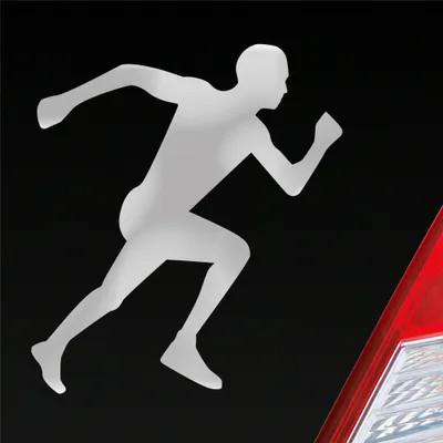 Produktbild von Auto Aufkleber Läufer Marathon Sprinten Jogger Run Laufen 10x9 cm Silber Sticker Heckscheibenaufkleber