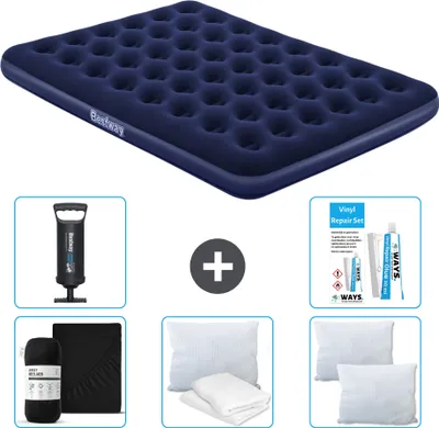 Produktbild von Bestway Luftmatratze – 2-Personen – 152 x 203 x 22 cm – Blau – im Lieferumfang enthalten Zubehör