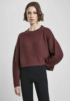 Produktbild von Urban Classics Damen Pullover Ladies Wide Oversize Sweater Cherry-4XL