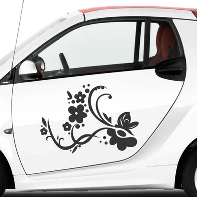 Produktbild von Aufkleber - Autoaufkleber-Set Rankelement Vera, 2 Stk. je 30cm x 22cm schwarz - Tuning Carystyling Heckscheibe Auto