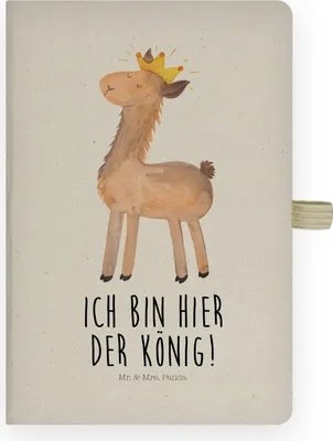 Produktbild von Mr. & Mrs. Panda Skizzenheft Lama König - Transparent - Geschenk, Vorgesetzter, hardcover notizbuch, Mama, Lamas, Skizzenbuch, Chef, Journal, Adressbuch, Abitur, Tagebuch