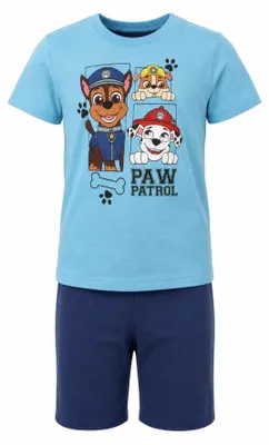 Produktbild von Paw Patrol Kinder kurzarm Schlafanzug Pyjama Shirt Shorts Gr. 98-128 - Rot, 98