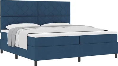 Produktbild von Boxspringbett mit Matratze mit Kopfteil Blau 200 x 200 cm Stoff