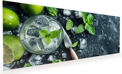 Produktbild von Küchenrückwand Spritzschutz Glas mit Motiv Frische Limetten 40 x 40 cm