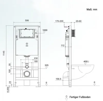 Produktbild von BERNSTEIN WC-Sparpaket 3: Spülrandloses Wand-Hänge-WC NT2039 mit Soft-Close Sitz, Vorwandelement G3004A und Betätigungsplatte
