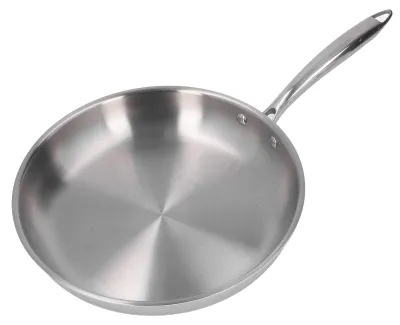 Produktbild von Bratpfanne 28 cm - Edelstahl - Langlebig - Ergonomischer Griff - Unbeschichtet - Nietenkonstruktion - Bratpfanne