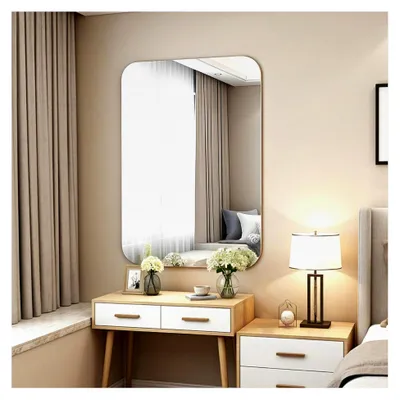 Produktbild von Rechteckiger Wandspiegel 40x60 cm rahmenlos für Badezimmer, Ankleidezimmer, Schlafzimmer und Wohnzimmer