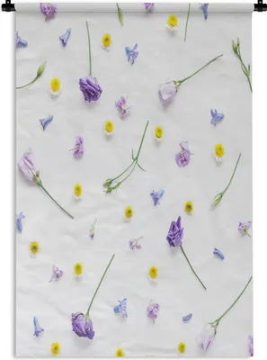 Produktbild von MuchoWow® Wandteppich Wandbehang Blumen - Collage - Pastell 60x90 cm Tapisserie Dekoration Wandtuch - Foto-Teppich - Abwaschbar