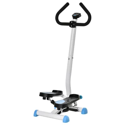 Produktbild von HOMCOM Stepper Fitness Swing Stepper s LCD displejom a rukoväťou Domáci tréner do 100 kg Oceľ ABS Modrá 55 x 44 x 108 cm