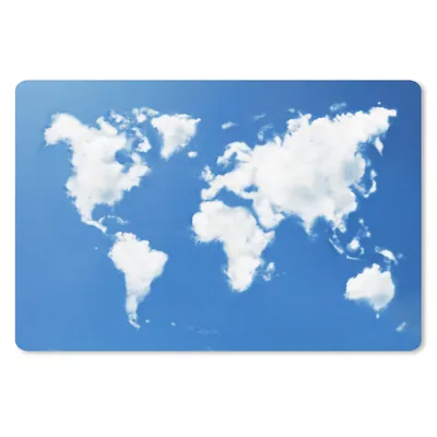 Produktbild von MuchoWow® Schreibtischunterlage Weltkarte - Wolken - Himmel - Kinder - Jungen - Mädchen 60x40 cm - XXL Mauspad - Großes Mauspad