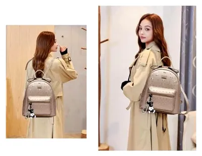 Produktbild von Damen Rucksack Taschen Frauen Elegant Tasche Stadtrucksack Rucksackhandtasche Vintage Kunstleder 76601 1-teilig set