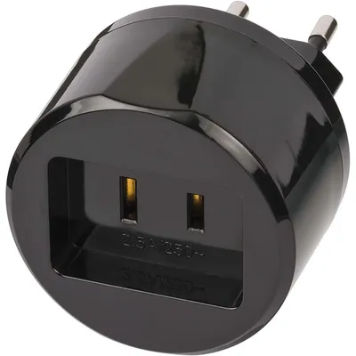 Image de Brennenstuhl 1508500010 adaptateur de prise de courant Type A Type C (Europlug) Noir