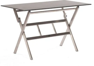 Produktbild von Sonnenpartner Klapptisch Base 120x70 cm Edelstahl Tischsystem mit wählbarer Tischplatte HPL Teak