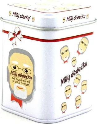Productafbeelding van GiftyCity Metalen doos, 4,5 x 4,5 x 6,6 cm, "Lieve opa"