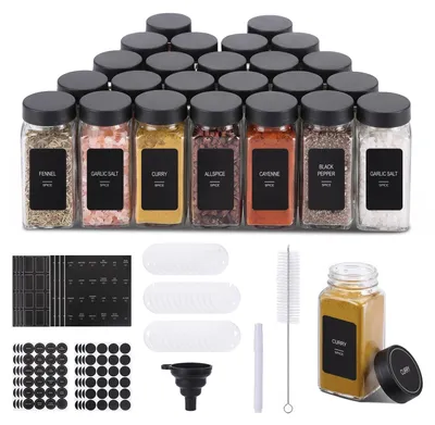 Produktbild von Solidchoice – 24-teiliges Set aus Gewürzbehältern mit Etiketten und Stift