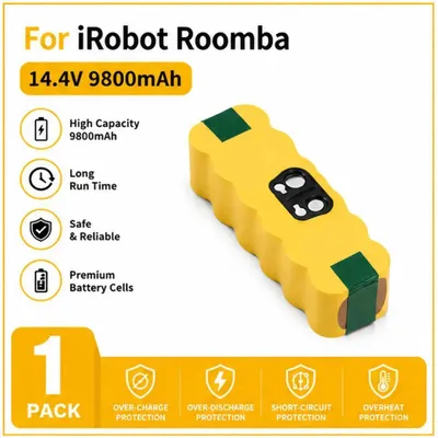 Zdjęcie produktu dla Akumulator do robotów sprzątających iRobot Roomba serii 500–900 - litowo-jonowy, 14,4 V, 9800 mAh, akumulator zamienny - 1 sztuka - do robotów sprzątających