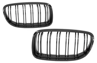 Produktbild von Nieren Kühlergrill für BMW E90 E91 LCI 08-11 Gitter Doppelstreifen MLook Schwarz.