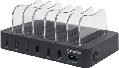 Image de MANHATTAN 6-Port USB-Ladestation USB-A-Ports 2,4 A/5 V 55W