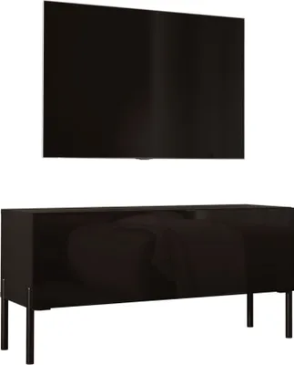 Obrázek produktu pro TV skříňka : matná černá s černými nohami, 100 x 52 x 32 cm