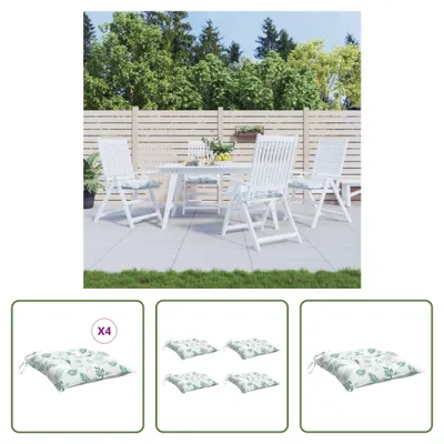Produktbild von The Living Store Stuhlkissen 4 Stk. Blattmuster 50x50x7 cm Oxford-Gewebe