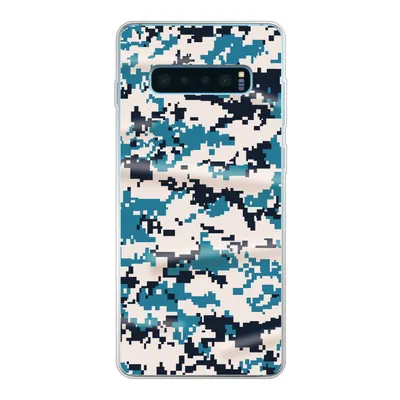 Produktbild von MuchoWow® Handyhülle Schutzhülle Hülle für Samsung Galaxy S10 Lite Blaues und weißes Camouflage-Muster Silikon Softcase Handy Hülle - Schutz