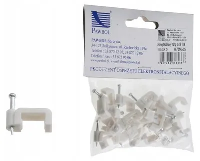 Obrázek produktu pro Plochý držák kabelu YDYp 3x1,5 bílý 25 ks PAWBOL