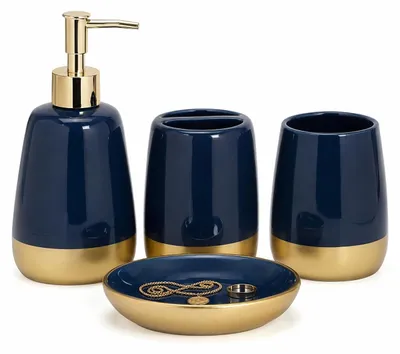 Immagine prodotto di Set di accessori da bagno composto da 4 pezzi, realizzato in Vetroceramica