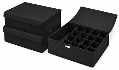 Produktbild von Aufbewahrungsboxen mit Deckel, Organizer, 2er-Set, faltbare Stoffbox, Aufbewahrungsboxen, Organizer mit Deckel 44 x 29 x 12,5