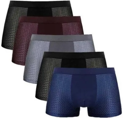 Produktbild von 5er Pack Atmungsaktive Boxershorts Herren Männer Unterwäsche Unterhosen, grau, blau, rot, 2x schwarz - TROOPEER XL