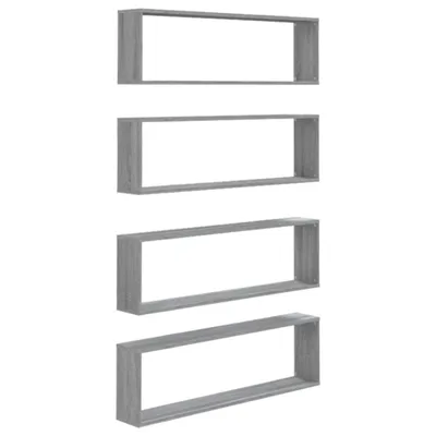 Produktbild von vidaXL Wandregale 4 Stk. Grau Sonoma 100x15x30 cm Holzwerkstoff