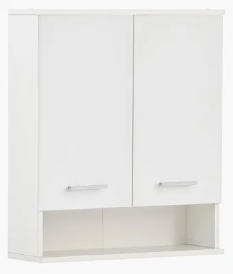 Hängeschrank, 2 Türen, offenes Fach, Weiß, 59,8x20,5x70,8 cm