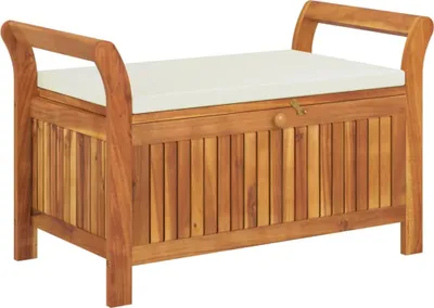 Produktbild von vidaXL Garten-Truhenbank mit Kissen 91 cm Massivholz Akazie