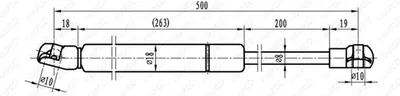 Produktbild von Gasfeder, Motorhaube VW LUPO 1.2 TDI, 1.4 FSI, 1.6 GTI