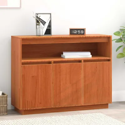 Image de vidaXL Sideboard brun cireux 104,5 x 34 x 80 cm Pin massif