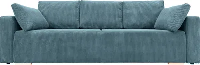 Produktbild von Schlafsofa ESPANIA 257x94x108 cm mit 5 Kissen - Retro Cordstoff Couch mit Bettkasten und Schlaffunktion (Liegefläche 155x222cm)